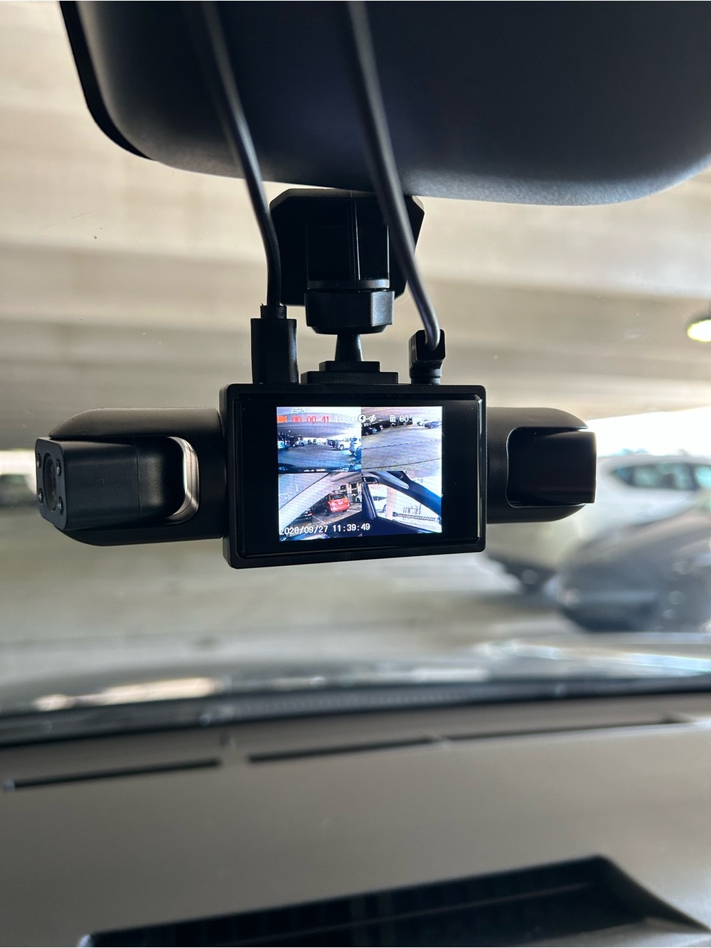 Multi-View Black 4-Channel On-Dash Camera with Display